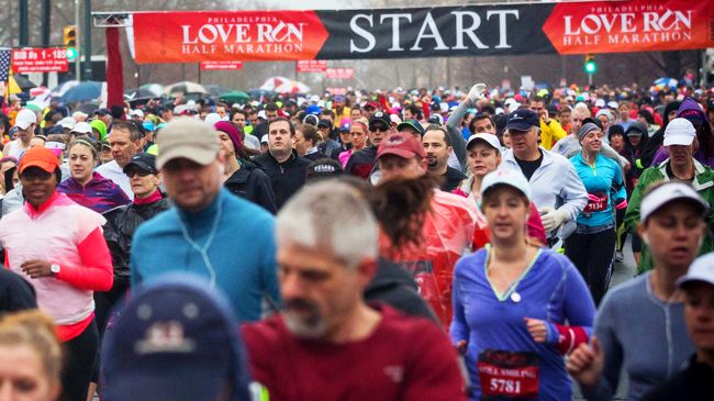 Photos from the Love Run Philadelphia on the Parkway.