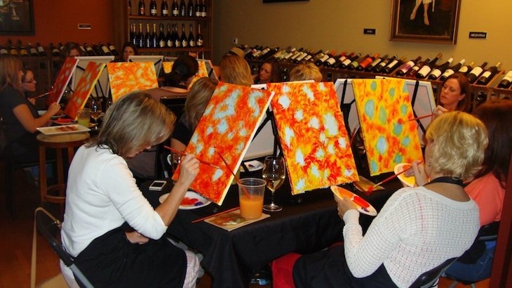 Two-Hour Painting Class with Vino and Canvas